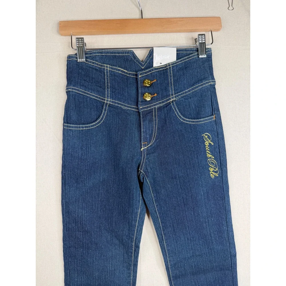 NWT South Pole High Waisted Corset Jeans size 10 Dark Blue Denim